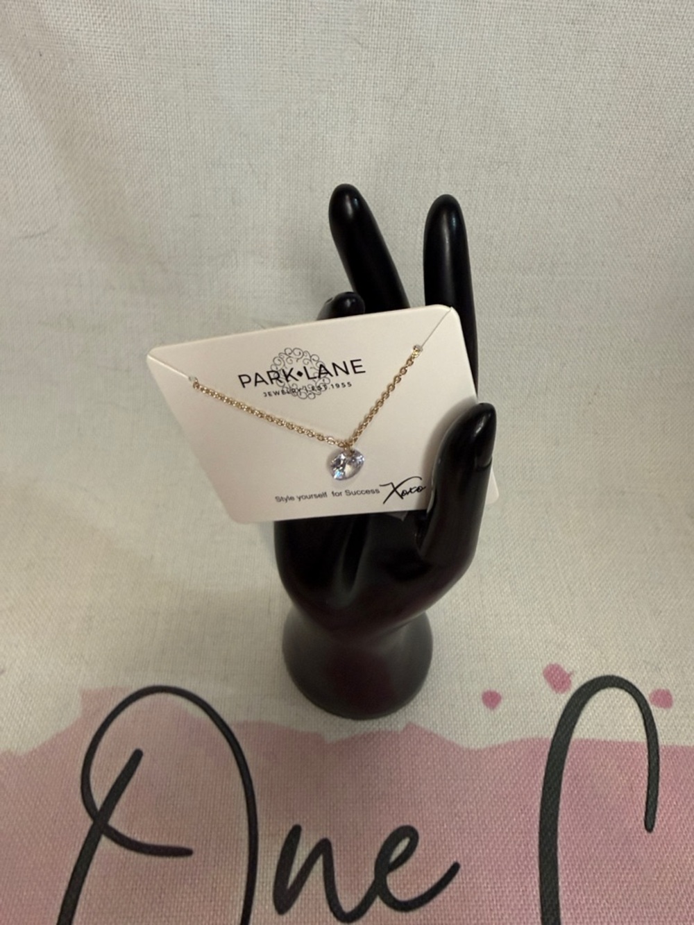 Park Lane Gold and Clear Solitaire Pendant Necklace